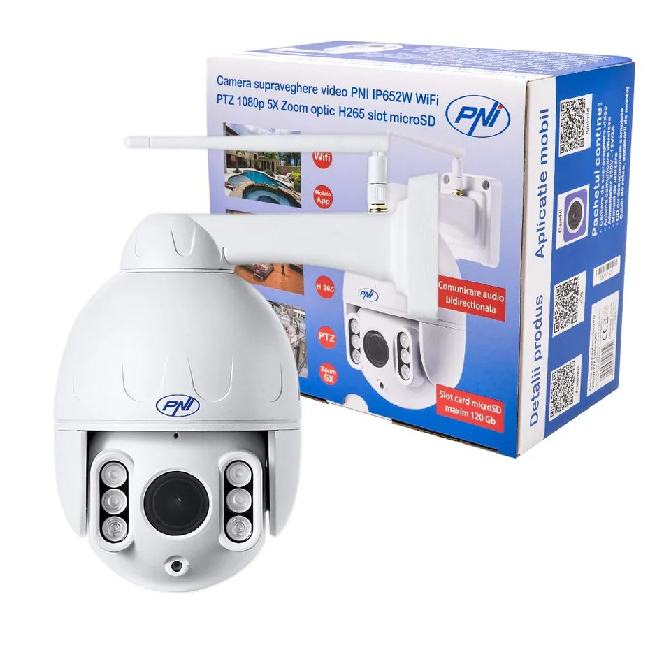 PNI Surveillance vidéo IP652W caméra WiFi PTZ 1080p vision 50m