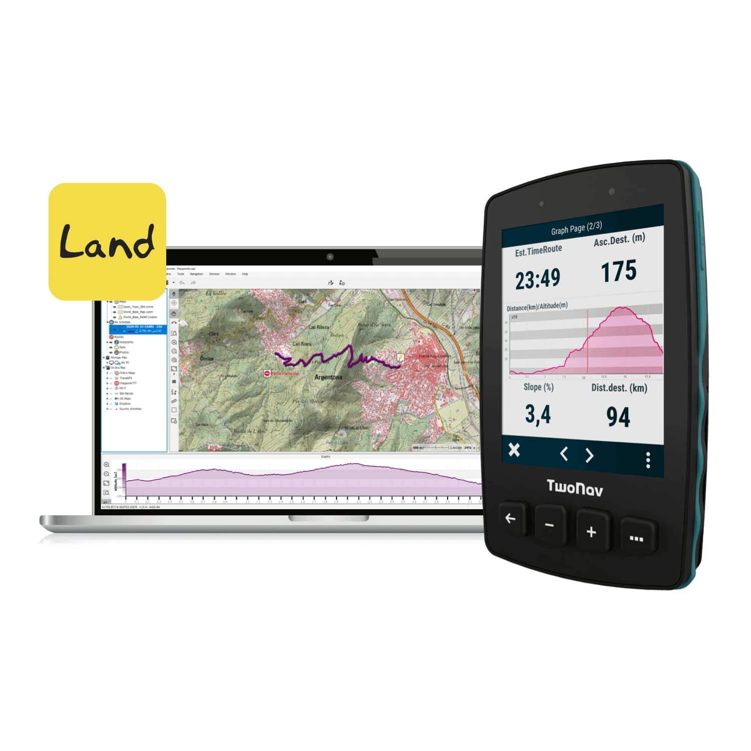 TwoNav Trail 2 Plus GPS randonnée 3,7 pouces autonomie 20h