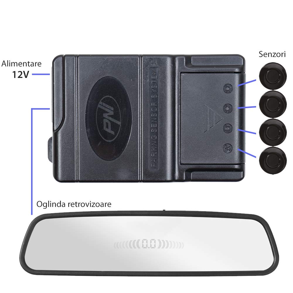 PNI Escort P03 B radar recul 4 capteurs miroir