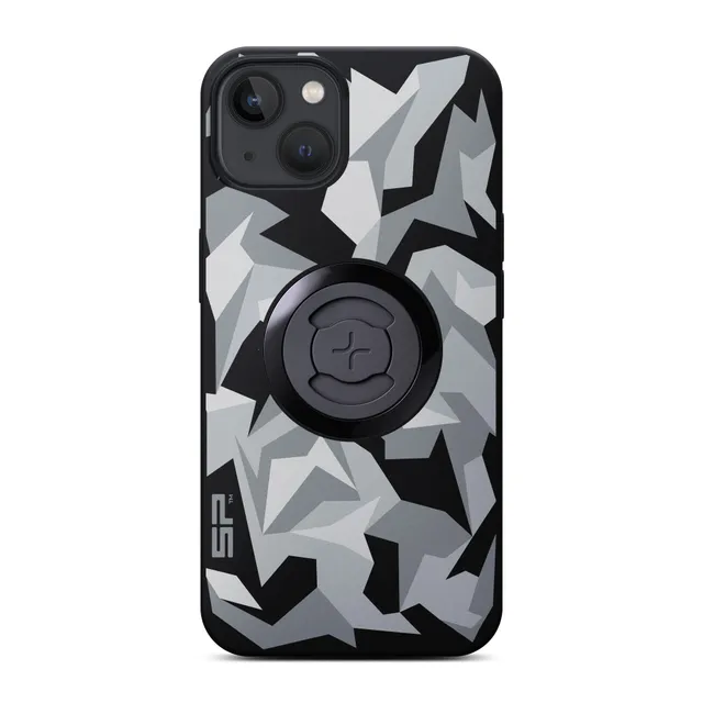 SP Connect Geo Camo gris coque iPhone 17 Pro vélo moto
